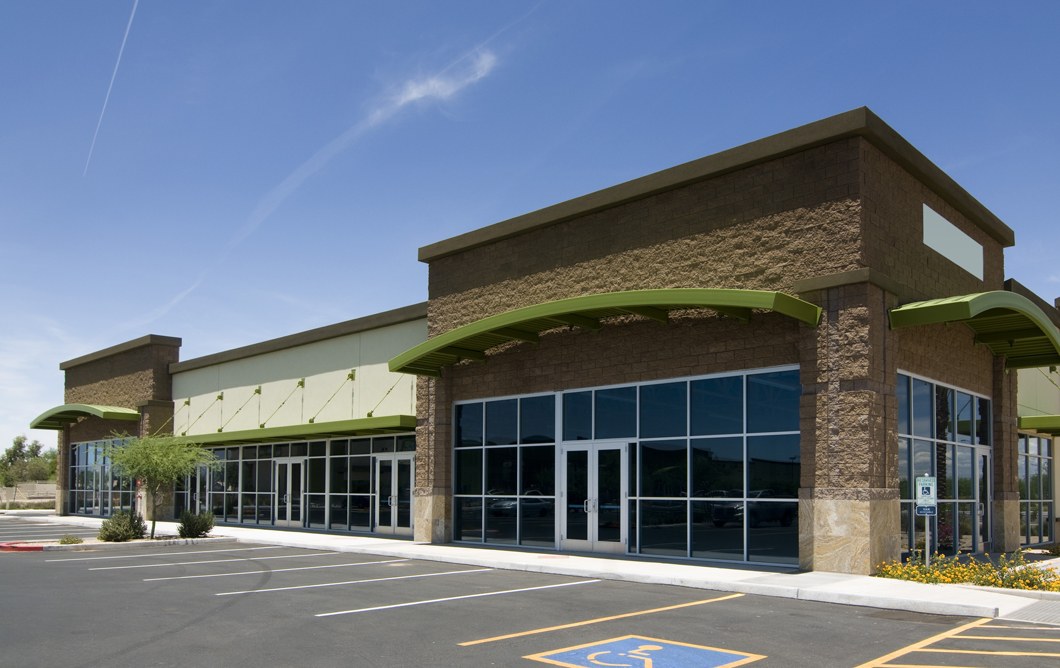 Commercial building with a professionally installed roof